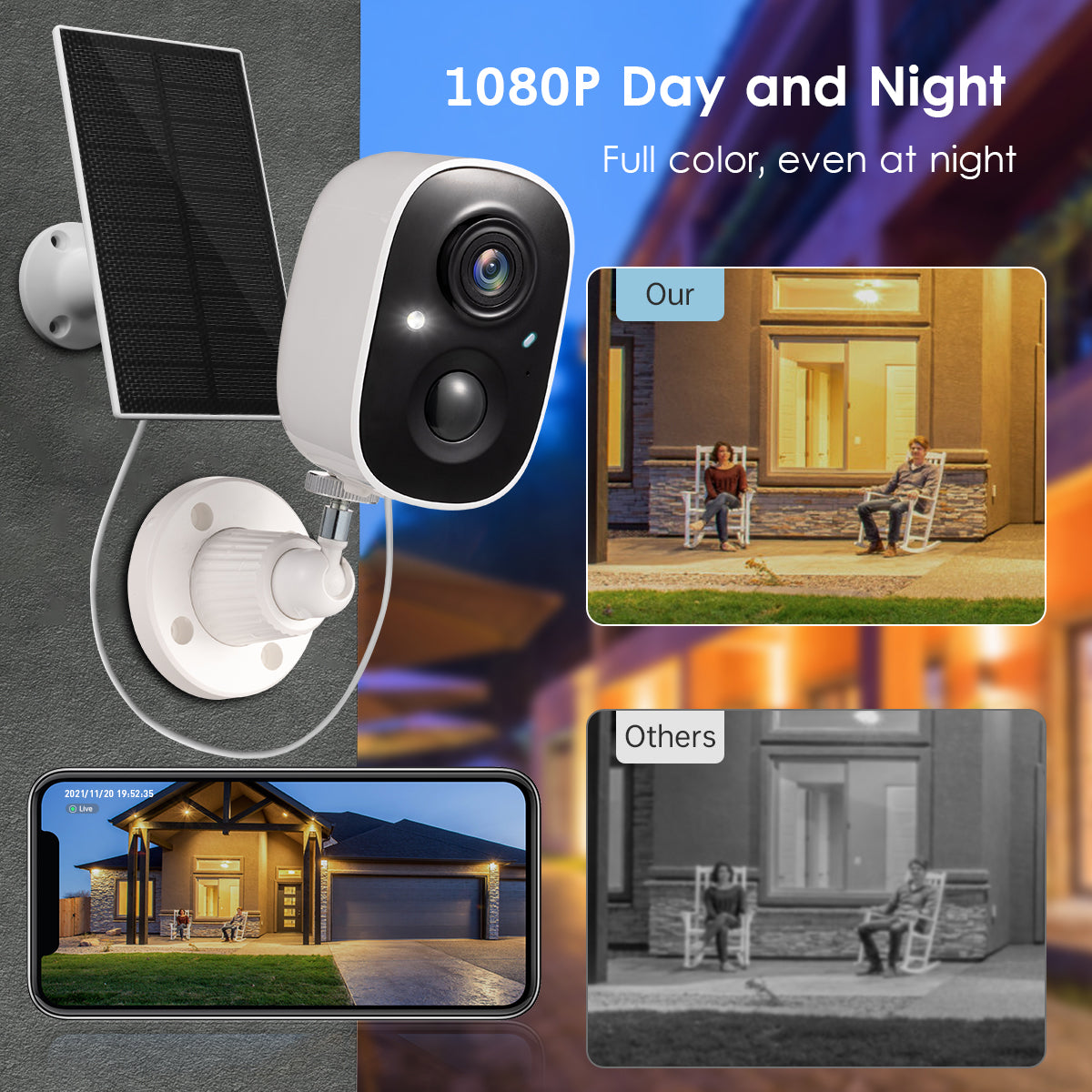 CG6 Wireless Outdoor Security Cameras with Solar Panel 2 Pack